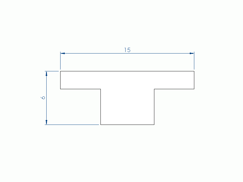 Perfil de Silicona P268PL - formato tipo T - forma irregular