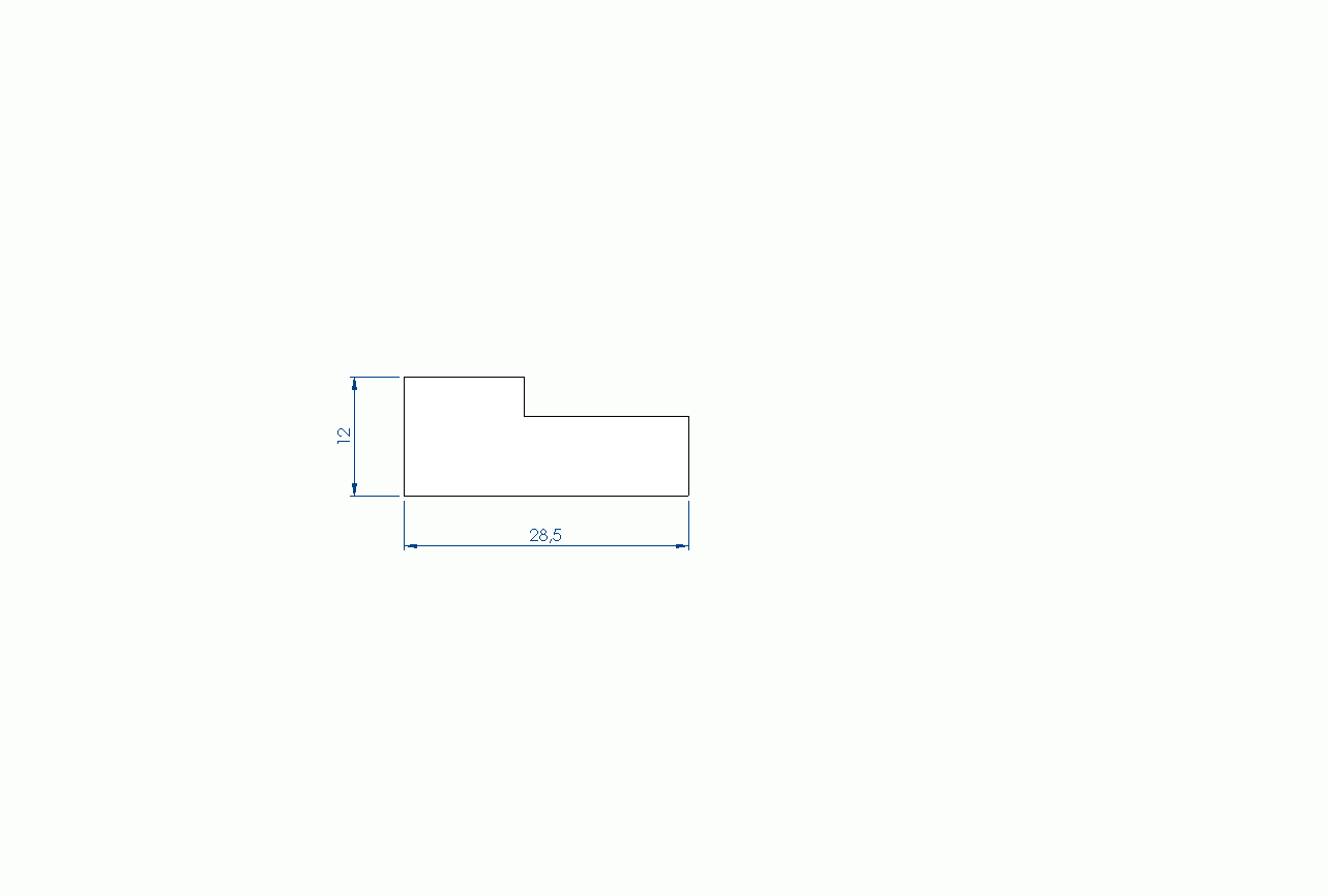 Perfil de Silicona P268QK - formato tipo L - forma irregular