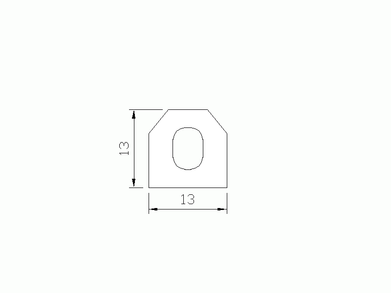 Perfil de Silicona P268U - formato tipo D - forma irregular