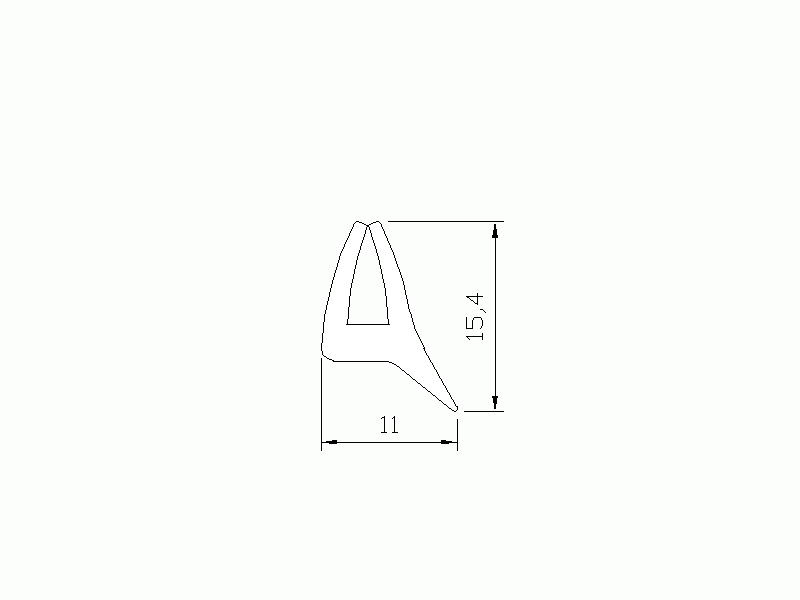 Perfil de Silicona P2801A - formato tipo U - forma irregular