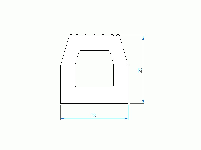 Perfil de Silicona P2851E - formato tipo Trapecio - forma irregular