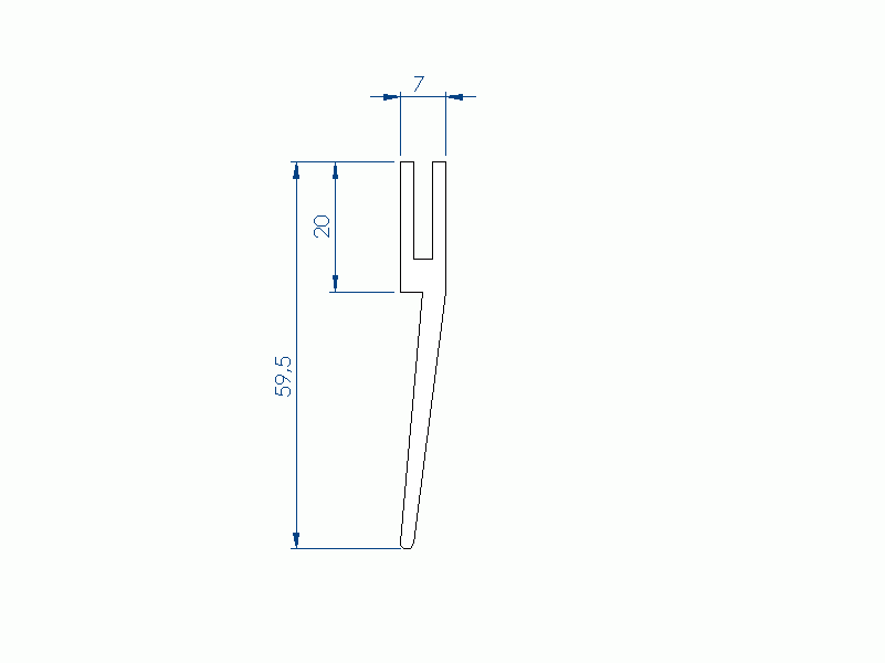 Perfil de Silicona P2851ET - formato tipo h - forma irregular