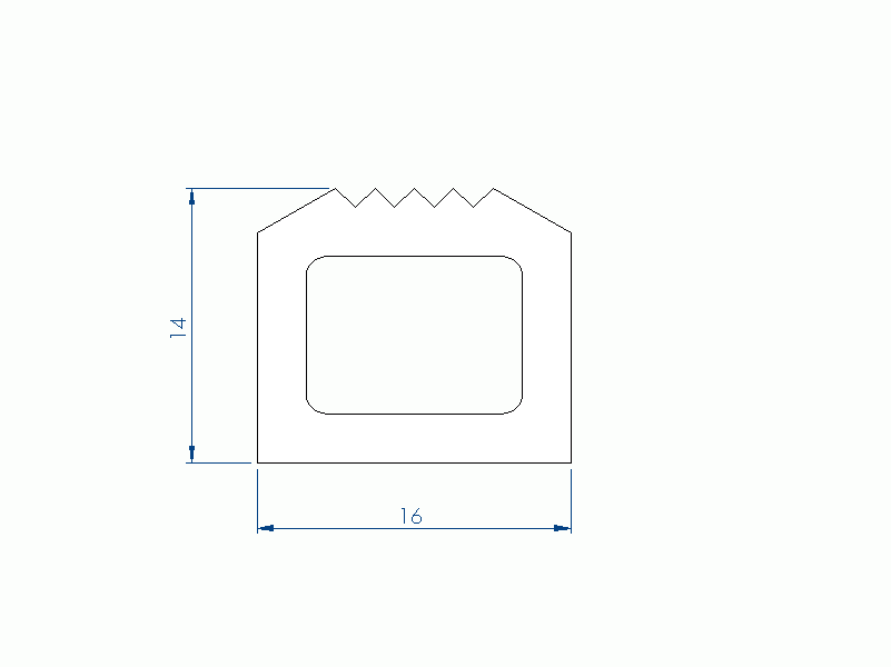 Perfil de Silicona P2851FL - formato tipo D - forma irregular