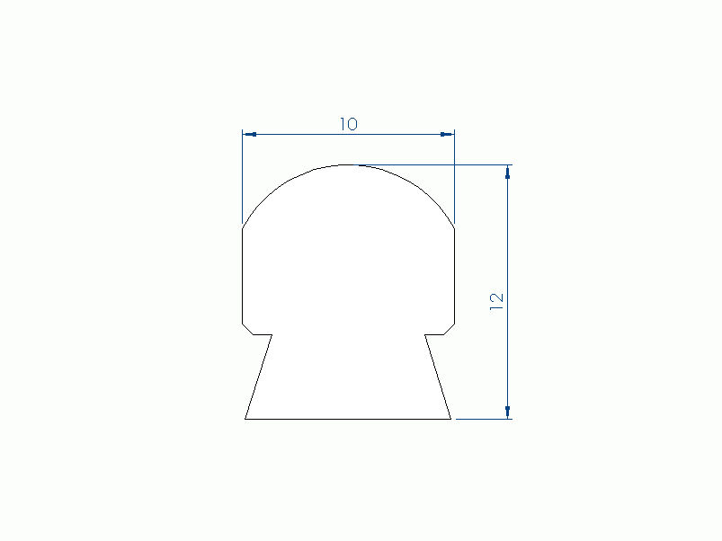 Perfil de Silicona P2851H - formato tipo D - forma irregular