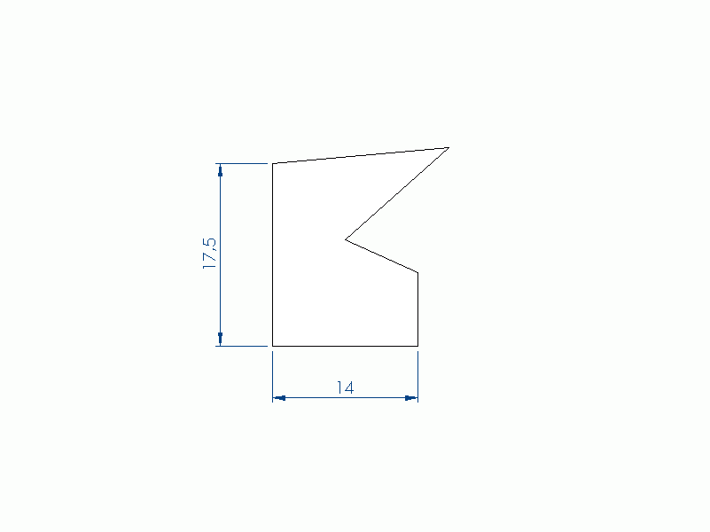 Perfil de Silicona P2851HV - formato tipo Labiado - forma irregular