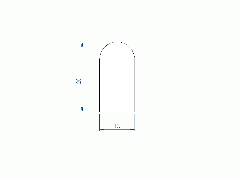 Perfil de Silicona P2851IK - formato tipo D - forma irregular