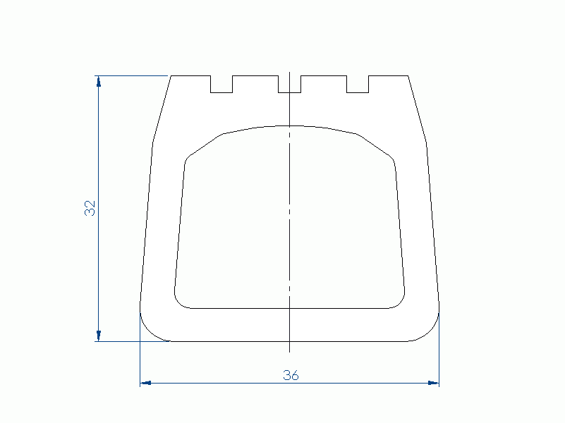 Perfil de Silicona P2851IO - formato tipo D - forma irregular