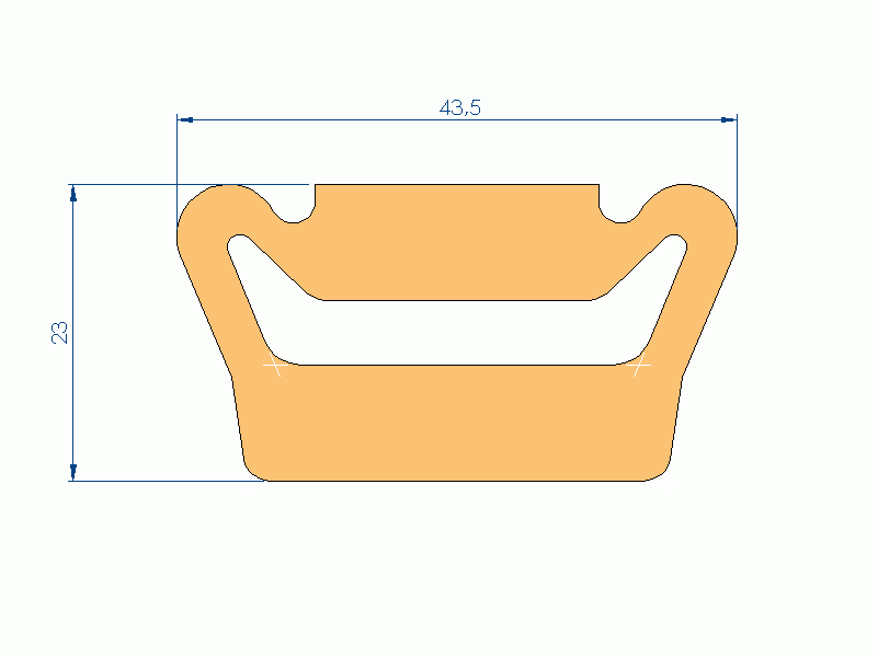 Perfil de Silicona P2851IX - formato tipo D - forma irregular