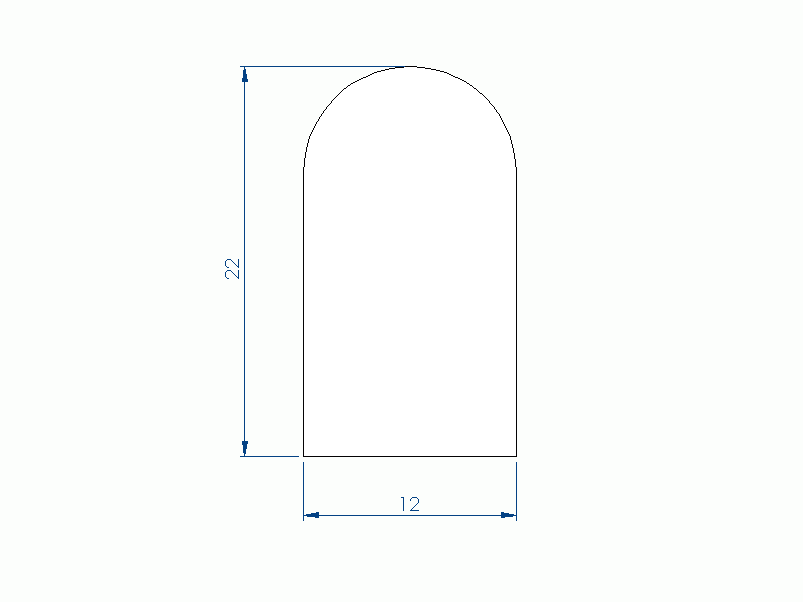 Perfil de Silicona P2851KD - formato tipo D - forma irregular