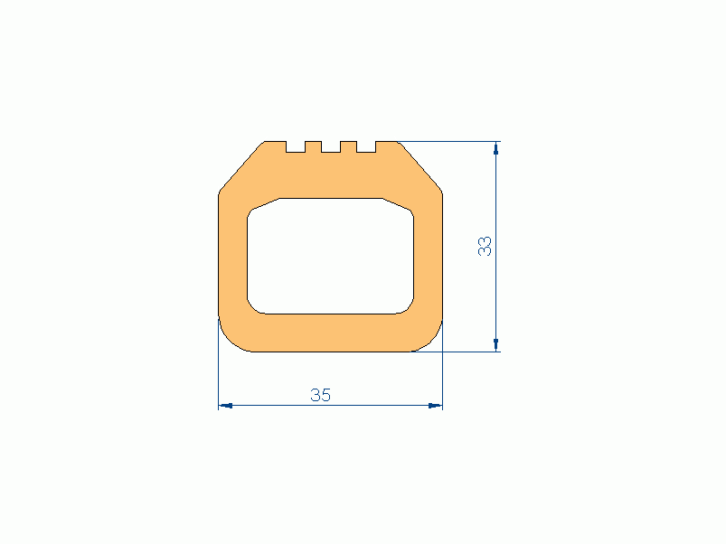 Perfil de Silicona P2851KT - formato tipo D - forma irregular