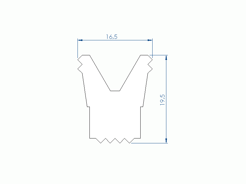 Perfil de Silicona P2851LU - formato tipo Cuernos - forma irregular