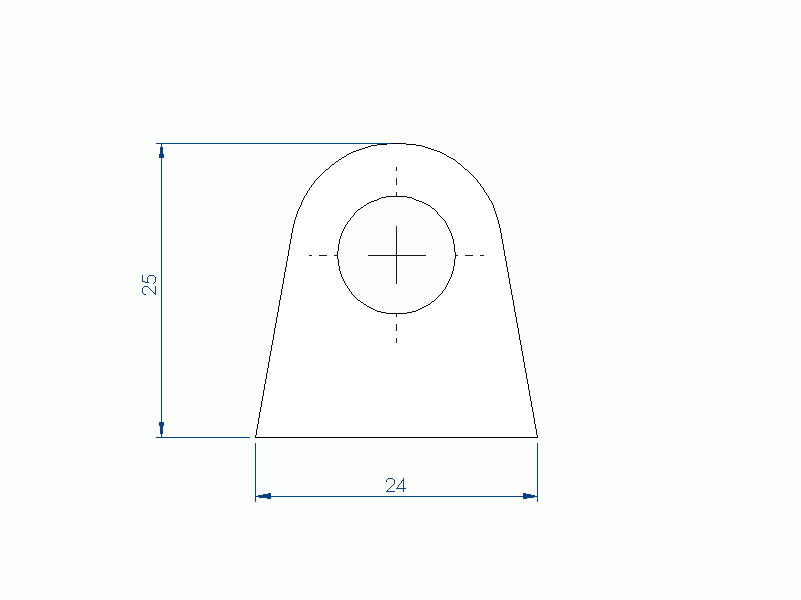 Perfil de Silicona P2851N - formato tipo D - forma irregular