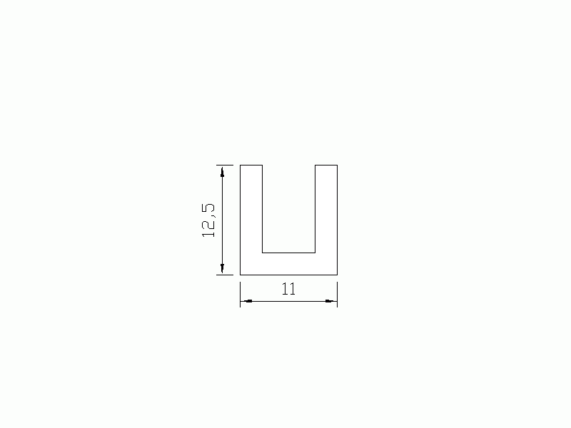 Perfil de Silicona P286A - formato tipo U - forma irregular