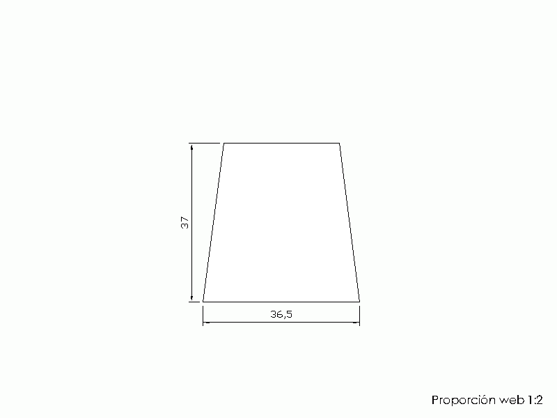 Perfil de Silicona P286C - formato tipo Trapecio - forma irregular