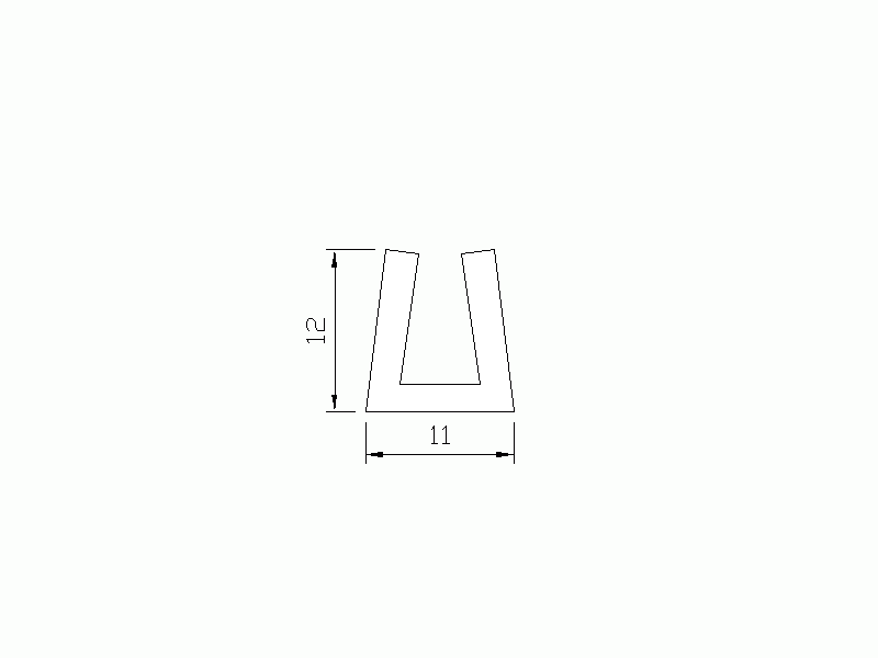 Perfil de Silicona P286F - formato tipo U - forma irregular