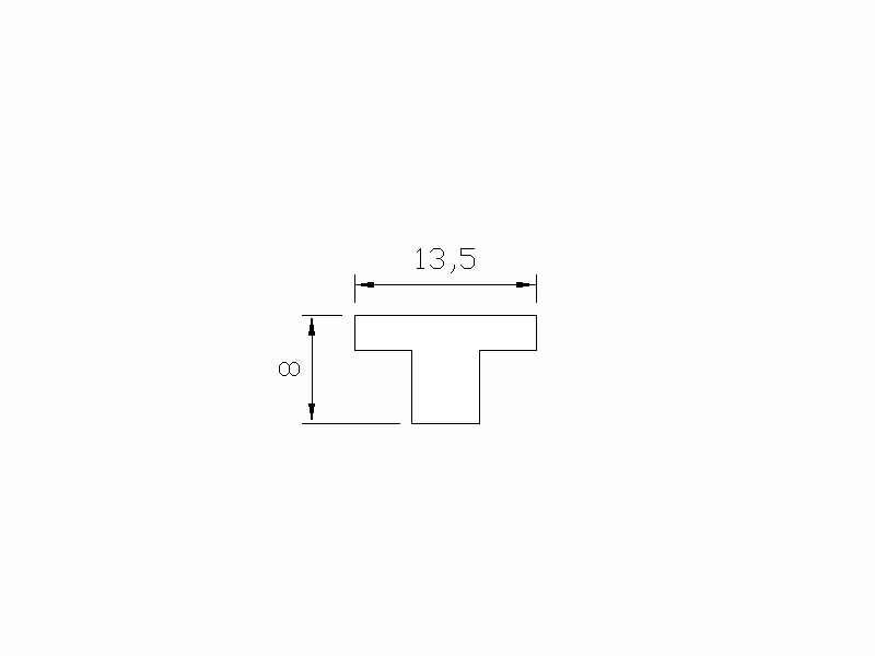 Perfil de Silicona P286G - formato tipo T - forma irregular