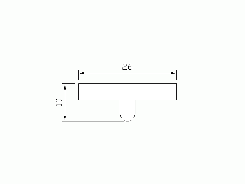 Perfil de Silicona P286H - formato tipo T - forma irregular