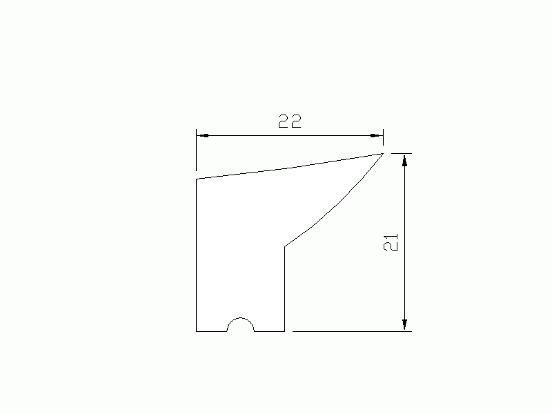 Perfil de Silicona P290B - formato tipo Labiado - forma irregular