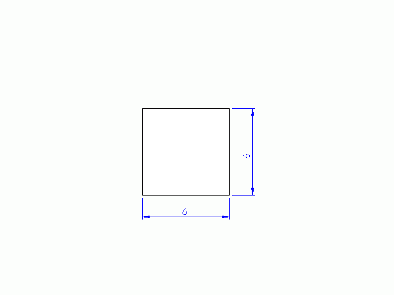 Perfil de Silicona P300606 - formato tipo Cuadrado - forma regular