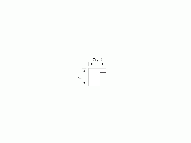 Perfil de Silicona P302A - formato tipo L - forma irregular