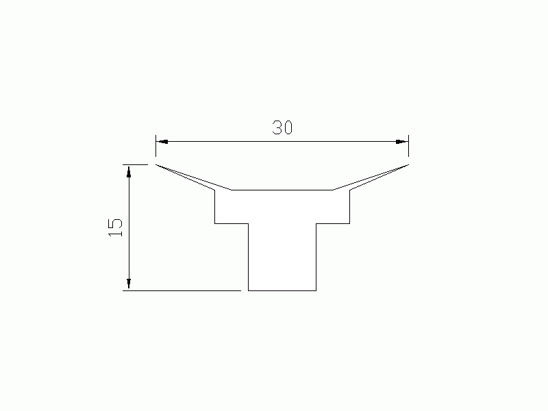 Perfil de Silicona P307Z - formato tipo T - forma irregular