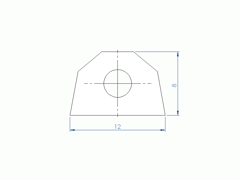 Perfil de Silicona P3191 - formato tipo Trapecio - forma irregular