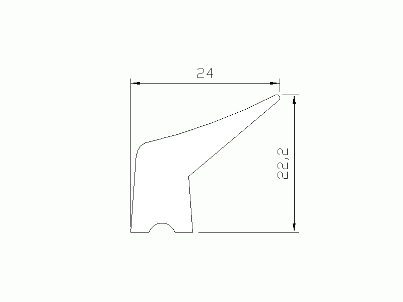 Perfil de Silicona P326D - formato tipo Labiado - forma irregular