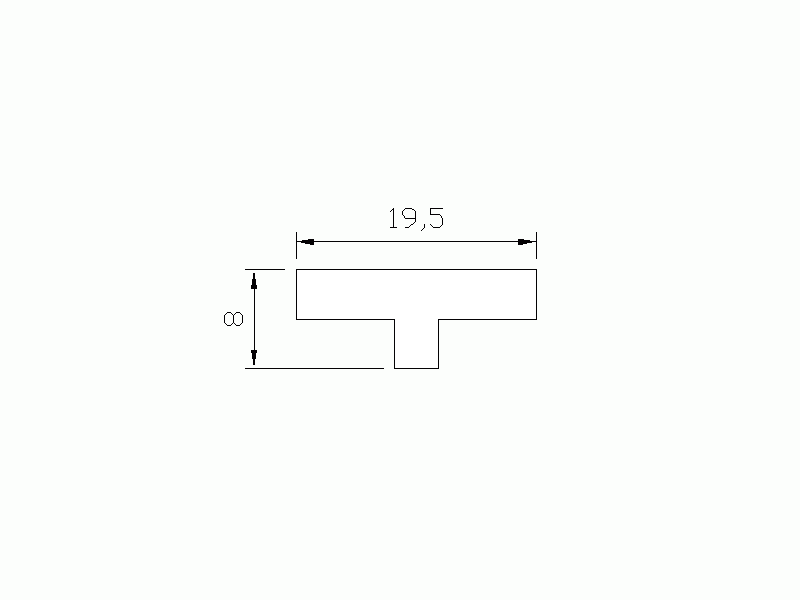 Perfil de Silicona P330 - formato tipo T - forma irregular