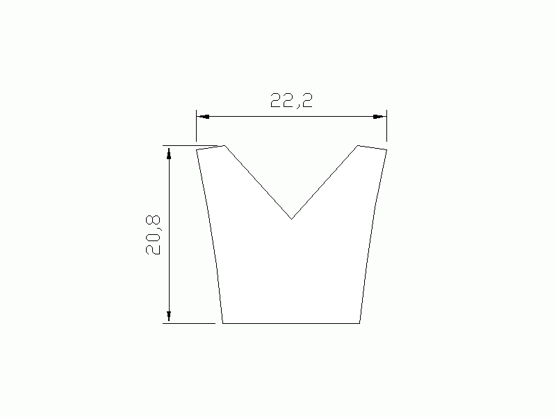 Perfil de Silicona P330C - formato tipo Cuernos - forma irregular