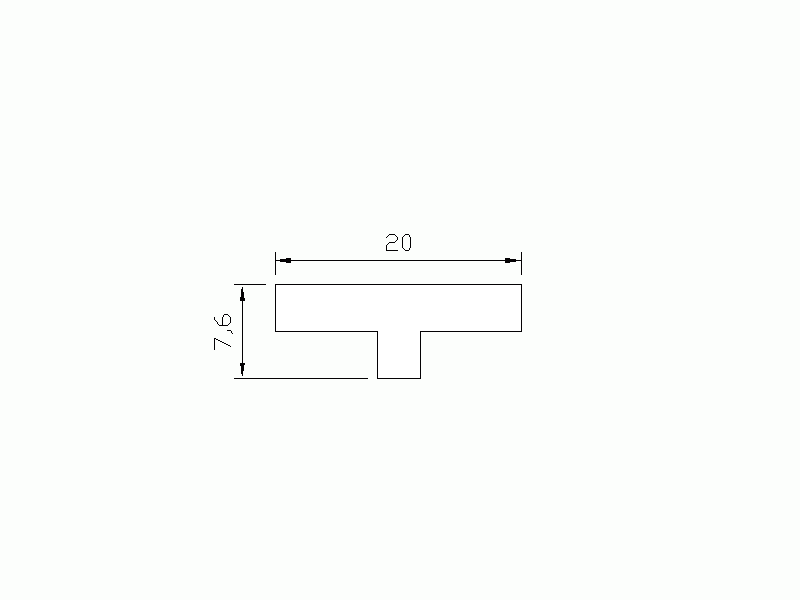 Perfil de Silicona P330I - formato tipo T - forma irregular