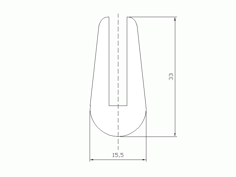 Perfil de Silicona P334 - formato tipo U - forma irregular