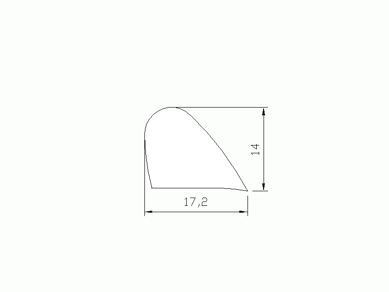 Perfil de Silicona P335C - formato tipo D - forma irregular