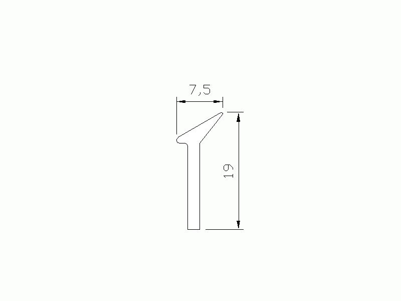 Perfil de Silicona P344A - formato tipo Labiado - forma irregular