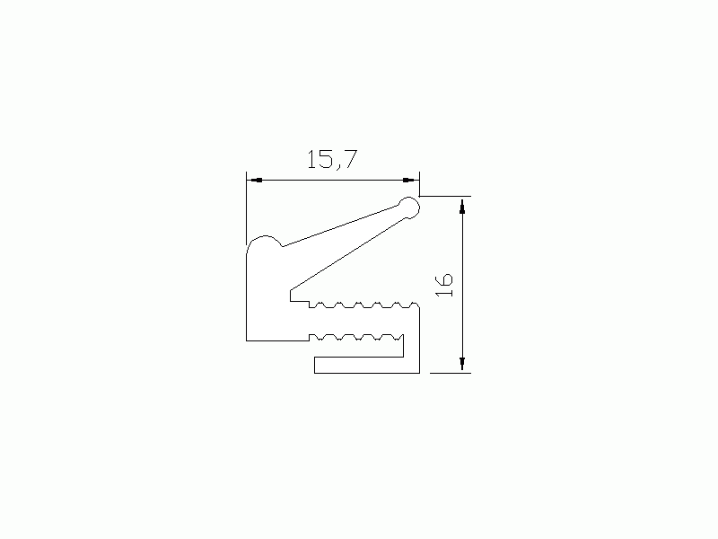 Perfil de Silicona P355C - formato tipo Labiado - forma irregular