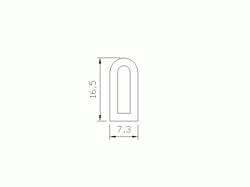 Perfil de Silicona P356A - formato tipo D - forma irregular