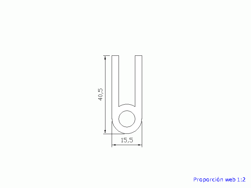 Perfil de Silicona P359B - formato tipo U - forma irregular