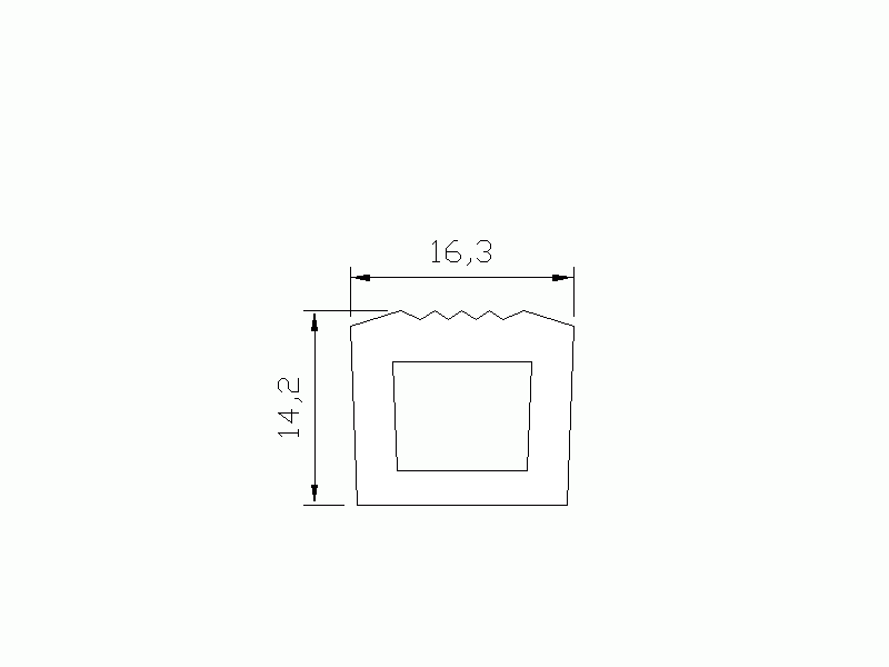 Perfil de Silicona P359C - formato tipo D - forma irregular