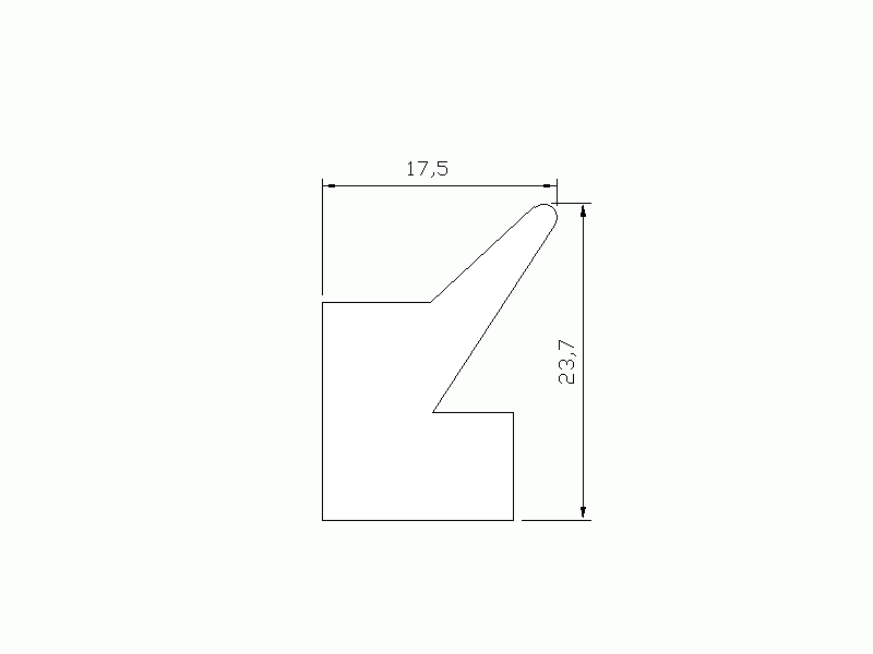 Perfil de Silicona P37AA - formato tipo Labiado - forma irregular