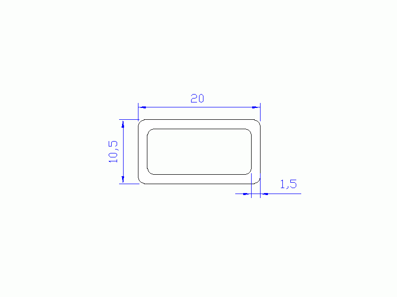 Perfil de Silicona P37P - formato tipo Rectangulo - forma regular