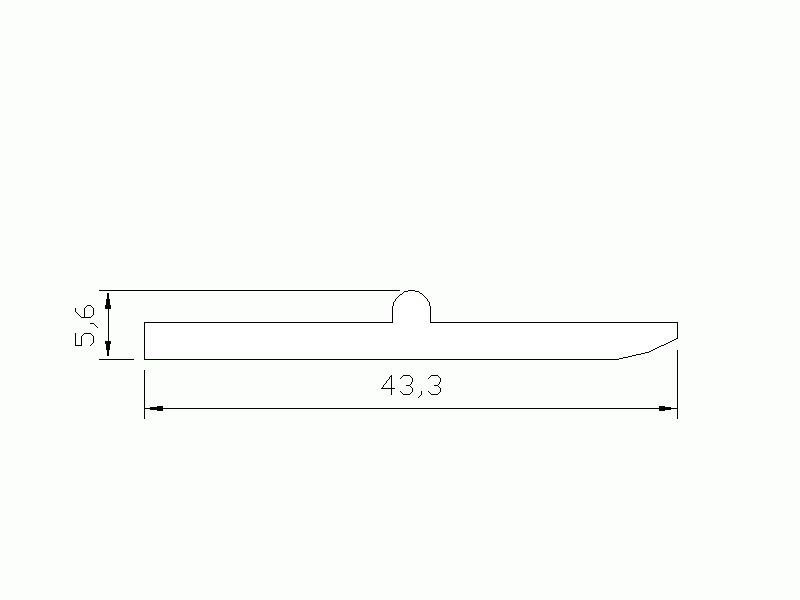 Perfil de Silicona P387A - formato tipo Perfil de Silicona plano con Burbuja - forma irregular