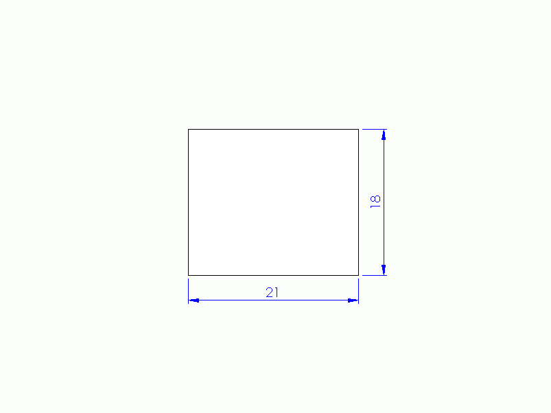 Perfil de Silicona P400210180 - formato tipo Cuadrado - forma regular