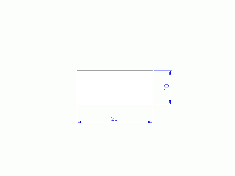 Perfil de Silicona P402210 - formato tipo Rectangulo - forma regular