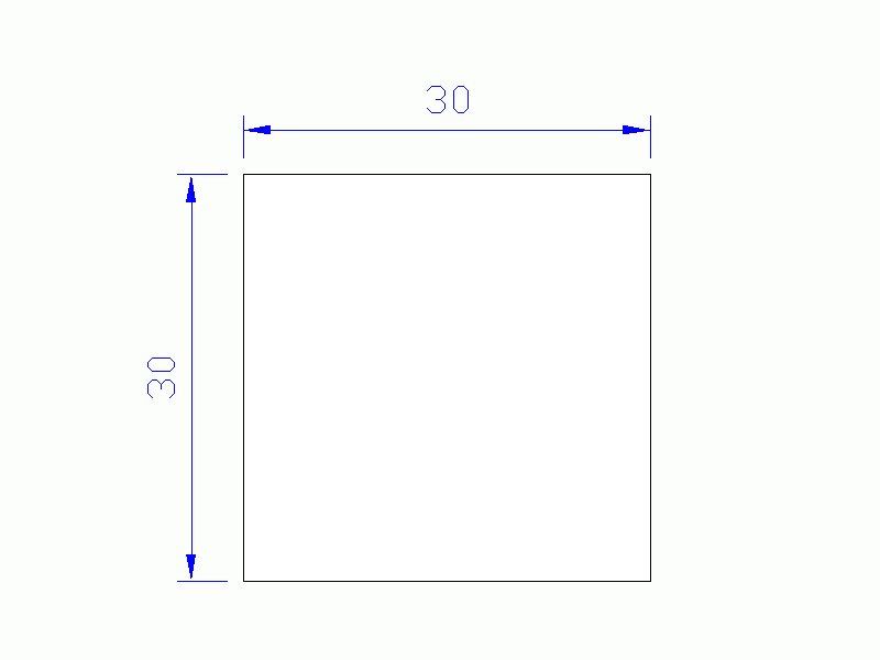 Perfil de Silicona P403030 - formato tipo Cuadrado - forma regular