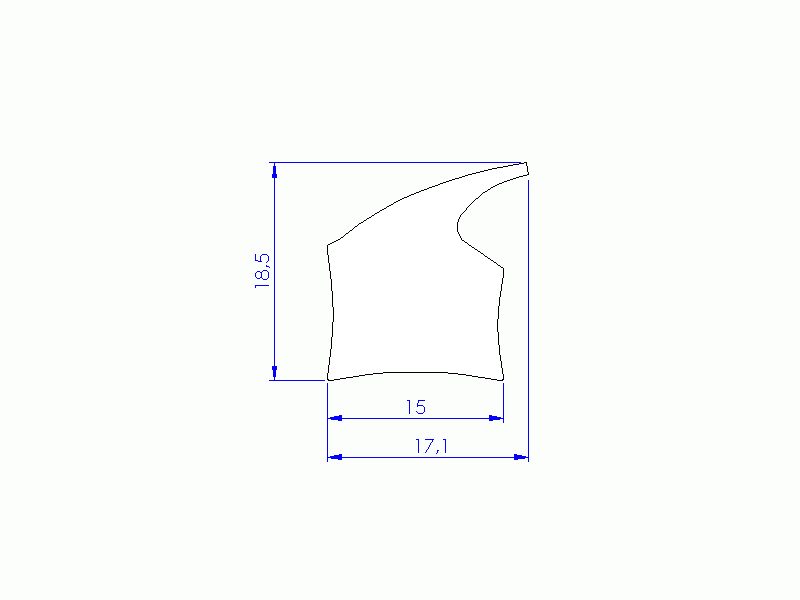 Perfil de Silicona P40484A - formato tipo Labiado - forma irregular