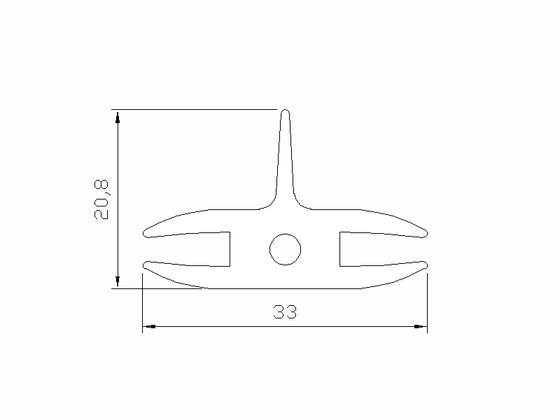 Perfil de Silicona P4059A - formato tipo Lampara - forma irregular