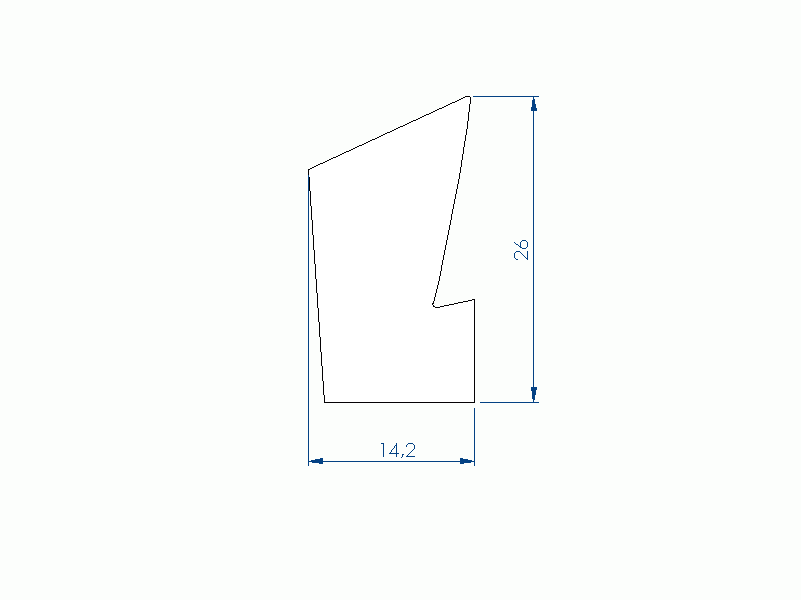 Perfil de Silicona P40842C - formato tipo Labiado - forma irregular