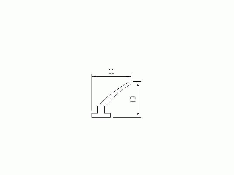 Perfil de Silicona P40965CM - formato tipo Labiado - forma irregular