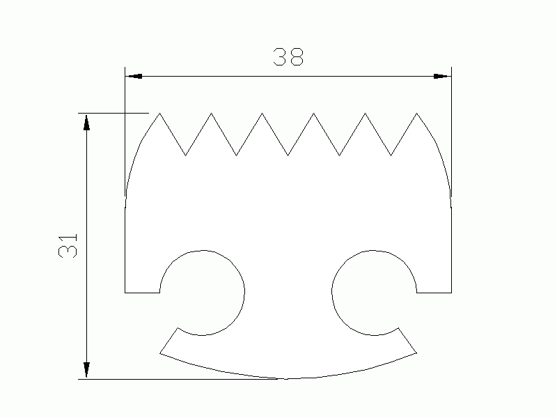 Perfil de Silicona P41375A - formato tipo Lampara - forma irregular