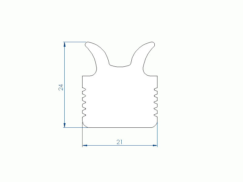 Perfil de Silicona P419I - formato tipo Cuernos - forma irregular