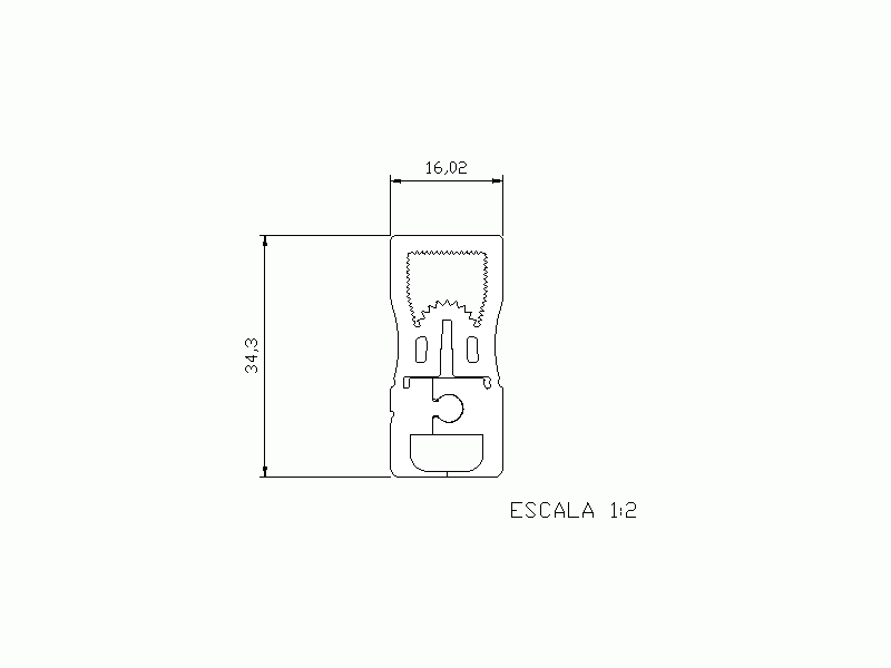 Perfil de Silicona P41H - formato tipo Doble Agujero - forma irregular